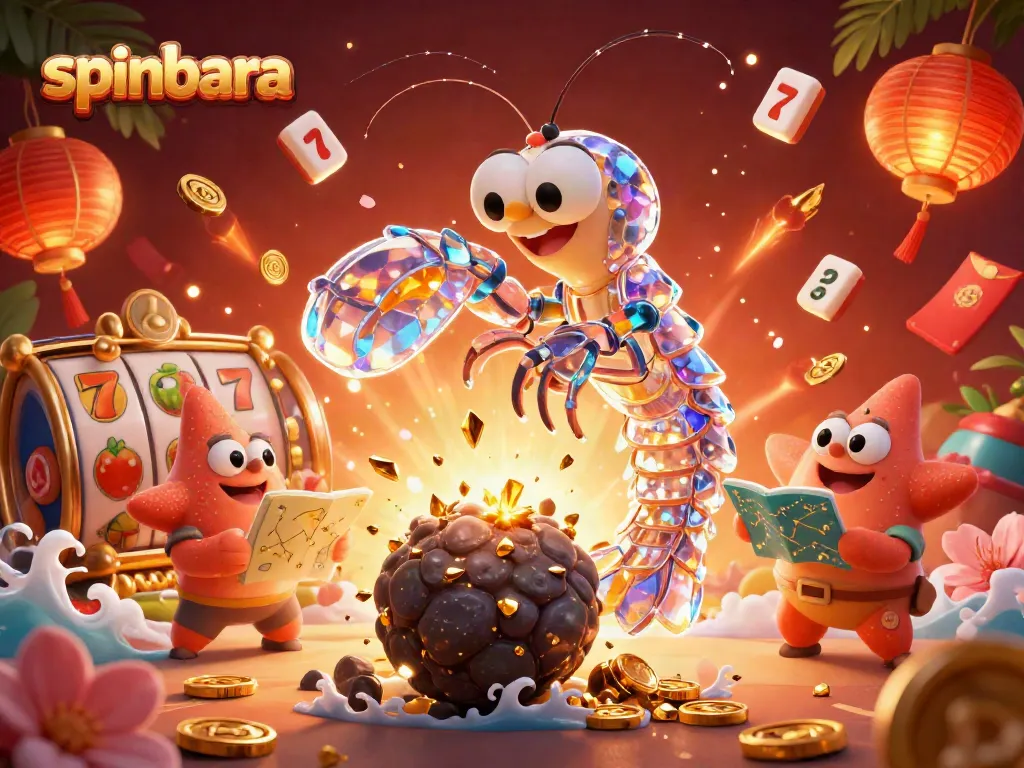 Experience the vibrant world of spinbara with a dynamic illustration of gaming elements and action.