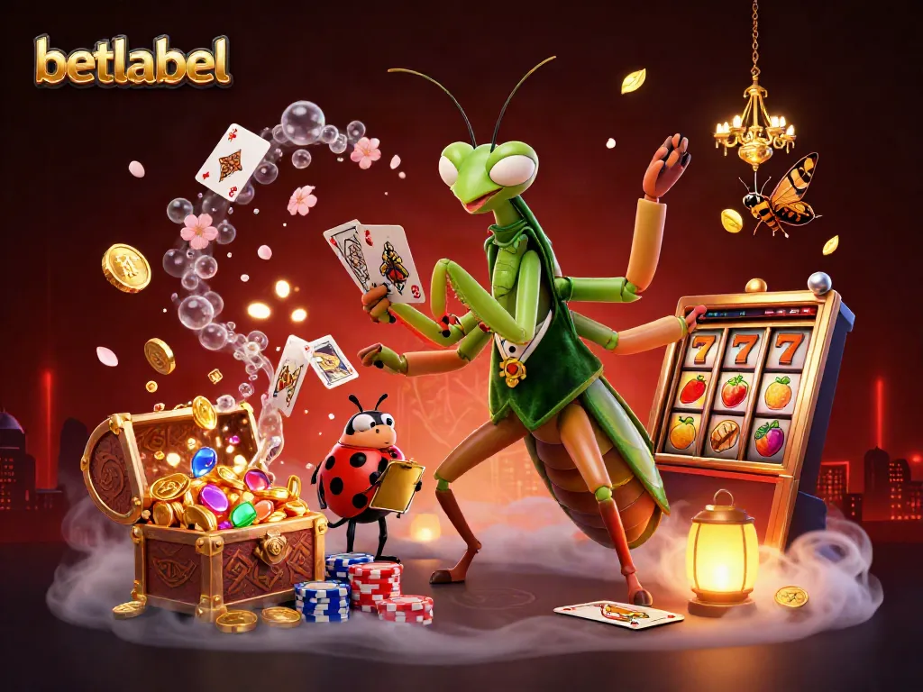 Experience thrilling action with betlabel's 3D casino illustration showcasing dynamic gambling elements